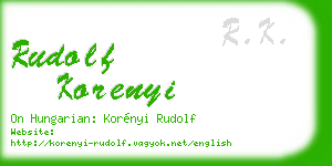 rudolf korenyi business card